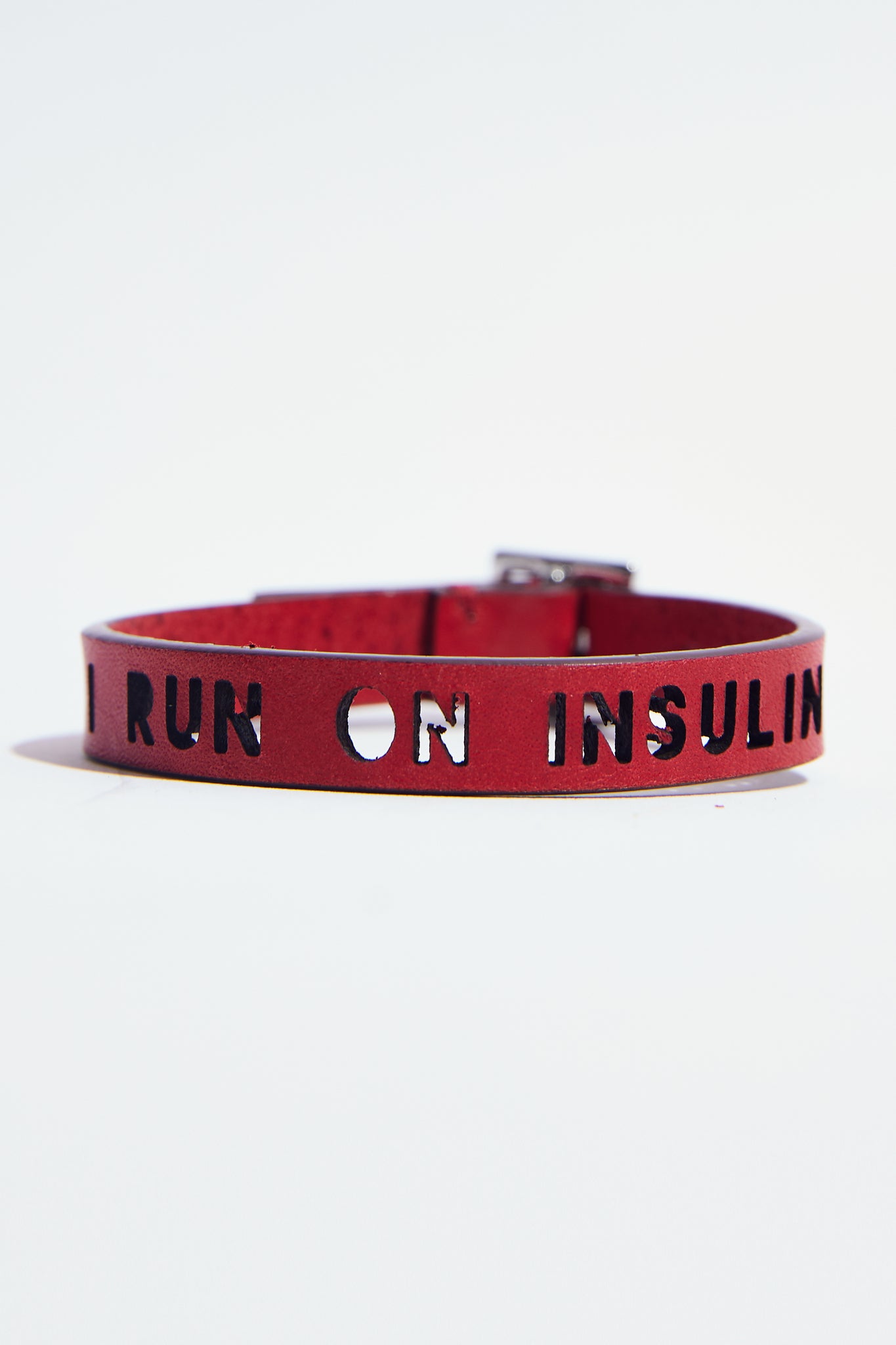 I Run On Insulin (Diabetes Awareness) Leather Bracelet
