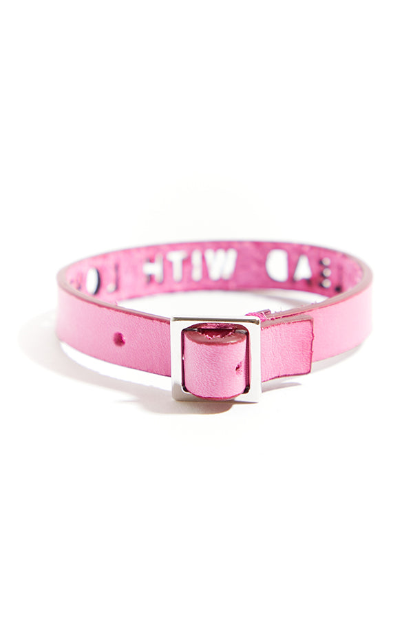 Fuchsia-Pink Leather Bracelet