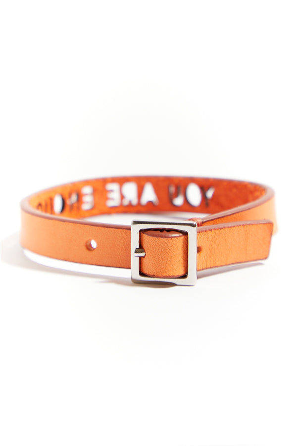 Orange Leather Bracelet
