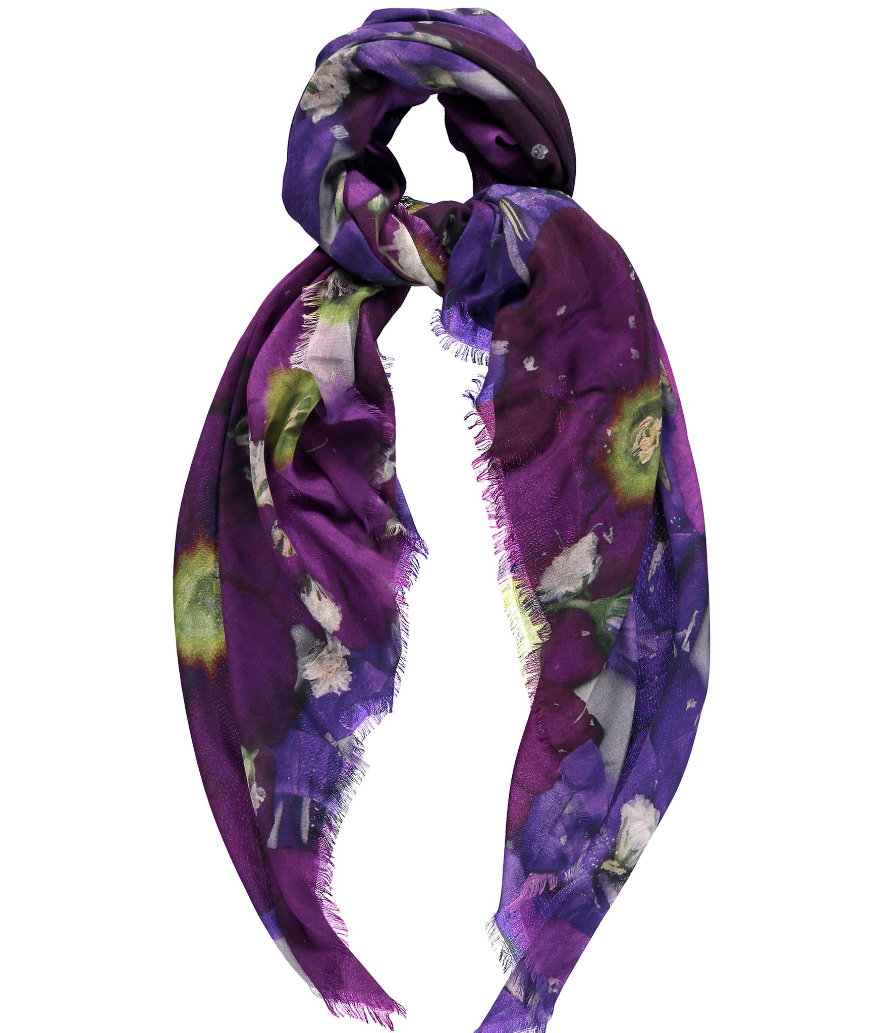 Purple Floral Scarf